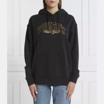Роскошная университетская толстовка свободного кроя Tommy Hilfiger, черный
