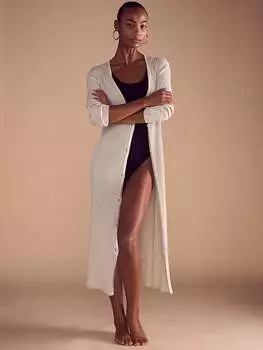 Роскошное кремовое трикотажное платье-кардиган Victoria'S Secret, мультиколор