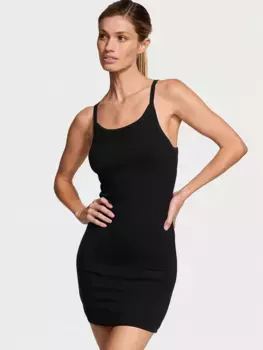 Роскошное мини-платье-комбинация из модала в рубчик Victoria'S Secret, черный