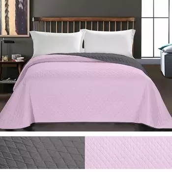 Роскошное покрывало Axel с односторонним двусторонним дизайном - двустороннее покрывало, цвет: розовый/угольный, размер: 260 х 280 см DecoKing