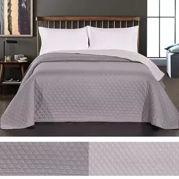 Роскошное покрывало Axel с простым двусторонним дизайном - двустороннее покрывало, цвет: стальной/серебристый, размер: 170 x 210 см DecoKing