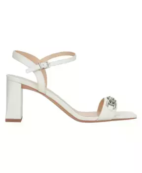 Роскошные босоножки на блочном каблуке из натуральной кожи Estro, бежевый