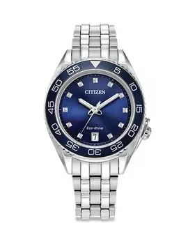 Роскошные часы Eco-Drive Sport, 35 мм Citizen, цвет Blue
