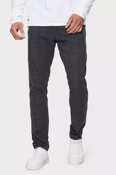 Роскошные хлопковые брюки в клетку с кулиской 'Jay' Threadbare, серый
