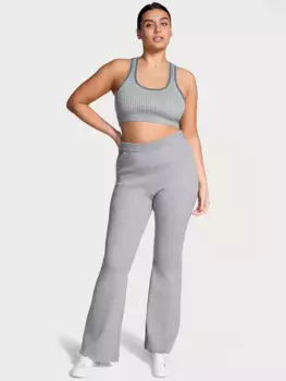 Роскошные расклешенные брюки косой вязки Victoria'S Secret, цвет Heather Grey
