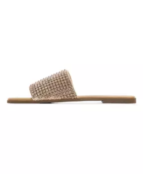 Роскошные тапочки на плоской подошве золото Cesare Gaspari, желтый