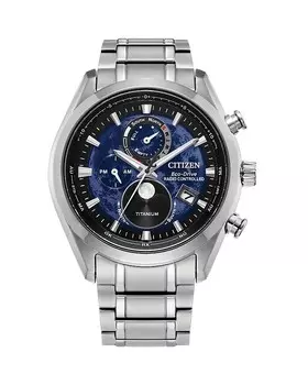 Роскошные титановые часы Citizen Eco-Drive Sport, 43 мм, синий