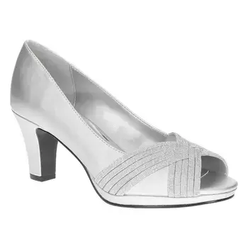 Роскошные туфли-лодочки с открытым носком Easy Street, серебряный