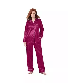 Роскошный атласный пижамный комплект больших размеров Amoureuse, мультиколор