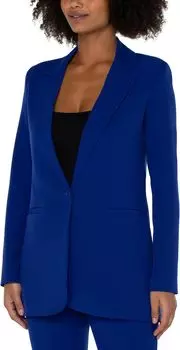 Роскошный блейзер-бойфренд на пуговицах спереди с вытачками принцессы Liverpool Los Angeles, цвет Royal Violet