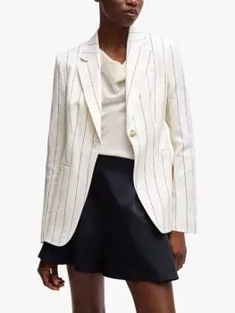 Роскошный блейзер из льна в полоску от jila HUGO BOSS, разноцветный