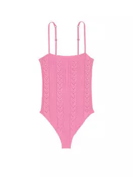 Роскошный боди с ажурным узором в форме сердца Victoria'S Secret, розовый