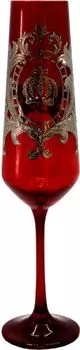 Роскошный бокал для шампанского Pomps от Casa Padrino с элегантным платиновым покрытием Бордо-красный/серебристый 6 x В. 25 см — бокал для шампанского Pomps, дизайн Харальда Глёёклера