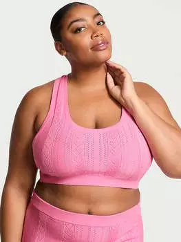 Роскошный бюстгальтер-бралетт с ажурным узором в форме сердца Victoria'S Secret, розовый