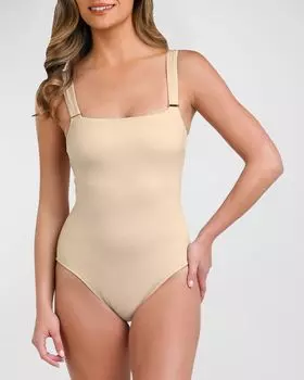 Роскошный цельный купальник с квадратным вырезом La Blanca, цвет Sand