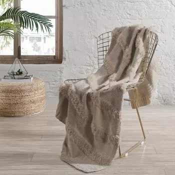 Роскошный диван-кровать с современными нитями Farrah из акрила на меху Modern Threads, цвет Beige