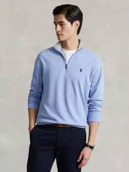 Роскошный джемпер Polo из джерси с молнией четверть Ralph Lauren, остров хизер