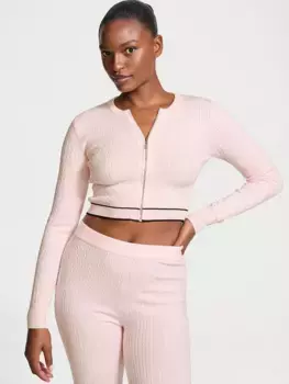 Роскошный кардиган косой вязки Victoria'S Secret, розовый