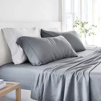 Роскошный комплект дышащего постельного белья из льняной смеси ienjoy Home, цвет Gray