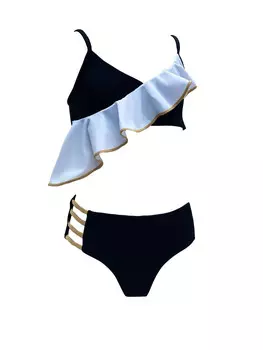 Роскошный комплект из 2 предметов для девочек, черно-белый NESSI BYRD