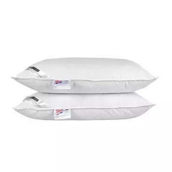 Роскошный комплект подушек Homescapes из 2 шт., утиные перья, пух, 75х50см, чехол из 100% чистого хлопка