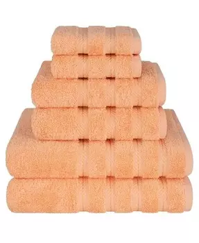 Роскошный комплект полотенец из 6 предметов из 100% хлопка American Soft Linen, оранжевый