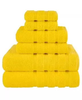 Роскошный комплект полотенец из 6 предметов из 100% хлопка American Soft Linen, желтый