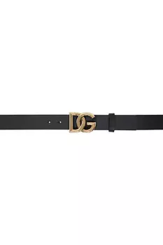 Роскошный кожаный ремень Dolce&Gabbana, черный