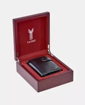 Роскошный мужской чехол Yanko с черным кожаным кошельком и портмоне, черный