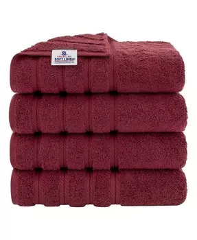 Роскошный набор из 4 банных полотенец Edison из 100% турецкого хлопка American Soft Linen, красный