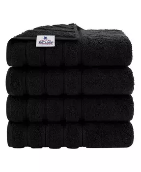 Роскошный набор из 4 банных полотенец Edison из 100% турецкого хлопка American Soft Linen, черный