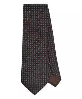 Роскошный шелковый галстук производства Италии. Canali, черный