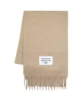 Роскошный шерстяной шарф Acne Studios, коричневый