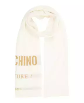 Роскошный шерстяной шарф Moschino, белый