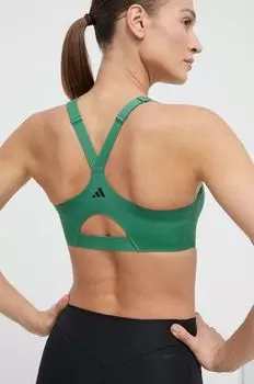 Роскошный спортивный бюстгальтер. adidas Performance, зеленый