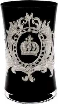 Роскошный стакан для воды Pomps от Casa Padrino с элегантным платиновым покрытием черного/серебристого цвета 8 x В. 13 см — стакан для питья Pomps, дизайн Харальда Глёёклера
