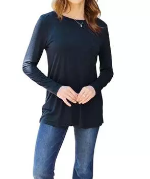 Роскошный топ с длинными рукавами и карманами черного цвета Basic Bae