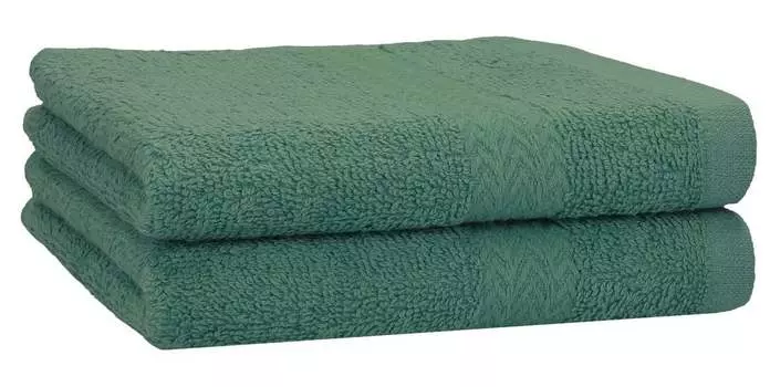 Ross Cashmere Feeling 4 полотенца - в наборе Впитывающие, очень мягкие, легкие в уходе и приятные для кожи, с тонкой волнистой каймой. Betzshop, зеленый