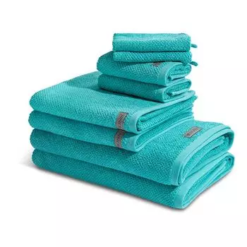 Ross Selection - Органический хлопок 2 х мытья - 2 х гостя - 2 х душа - 2 х полотенца - в наборе из натуральных волокон органического производства, высокая впитывающая способность, устойчивое и экологическое производство., бирюзовый