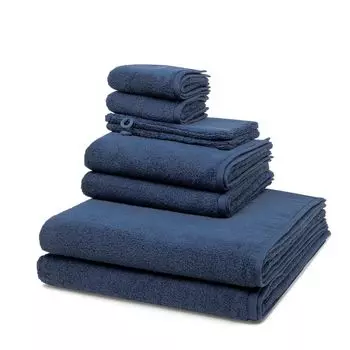 Ross Sensual Skin 2 х мытья, 2 х гостевой, 2 х душа, 2 х полотенца - в комплекте махровая ткань, очищенная маслом алоэ вера, без химических добавок, обладающая высокой впитывающей способностью и особенно простая в уходе., синий