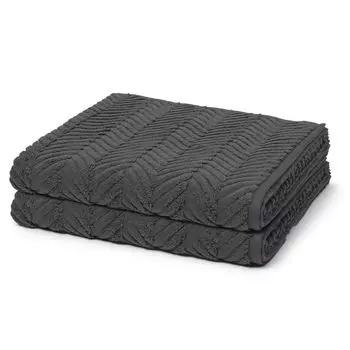 Ross Sensual Skin 2 комплекта банных полотенец из махровой ткани, обработанных маслом алоэ вера, без химических добавок, с высокой впитывающей способностью и особенно простыми в уходе., серый