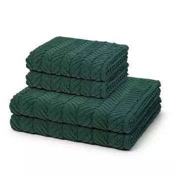 Ross Sensual Skin 2 полотенца и 2 банных полотенца в наборе из махровой ткани, обработанной маслом алоэ вера, без химических добавок, с высокой впитывающей способностью и особенно простыми в уходе., зеленый