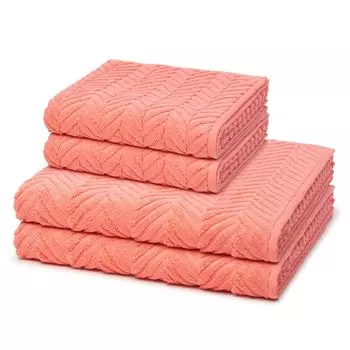 Ross Sensual Skin 2 полотенца и 2 банных полотенца в наборе из махровой ткани, обработанной маслом алоэ вера, без химических добавок, с высокой впитывающей способностью и особенно простыми в уходе., розовый