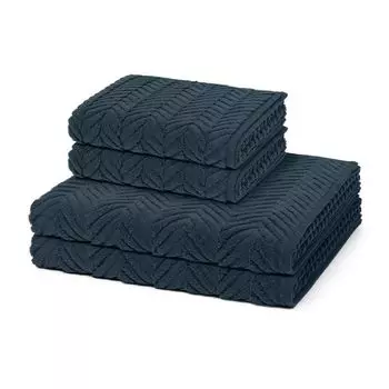 Ross Sensual Skin 2 полотенца и 2 банных полотенца в наборе из махровой ткани, обработанной маслом алоэ вера, без химических добавок, с высокой впитывающей способностью и особенно простыми в уходе., синий