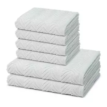 Ross Sensual Skin 4 полотенца и 2 банных полотенца в наборе из махровой ткани, обработанной маслом алоэ вера, без химических добавок, с высокой впитывающей способностью и особенно простыми в уходе., серебро