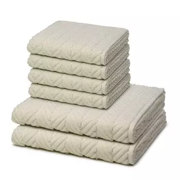 Ross Sensual Skin 4 полотенца и 2 банных полотенца в наборе из махровой ткани, обработанной маслом алоэ вера, без химических добавок, с высокой впитывающей способностью и особенно простыми в уходе., бежевый