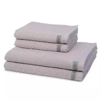 Ross Smart 2 полотенца и 2 полотенца для душа — в наборе Впитывающие и мягкие на ощупь, с тонким ребристым узором, простые в уходе и приятные для кожи., серый