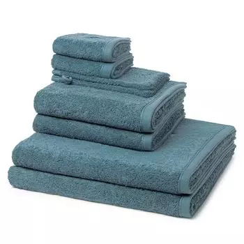 Ross Vita 2 моющих, 2 гостевых, 2 душевых, 2 полотенца - в комплекте. Мягкий, впитывающий влагу, приятный для кожи и простой в уходе материал, с вышивкой логотипа., синий