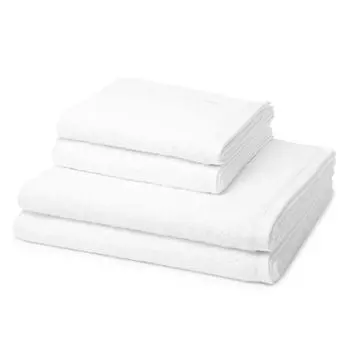 Ross Vita 2 полотенца и 2 банных полотенца - в наборе. Мягкий и впитывающий материал, приятный для кожи и простой в уходе, с вышивкой логотипа., белый