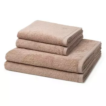 Ross Vita 2 полотенца и 2 банных полотенца - в наборе. Мягкий и впитывающий материал, приятный для кожи и простой в уходе, с вышивкой логотипа., коричневый